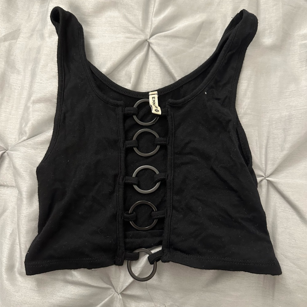 Black crop top.